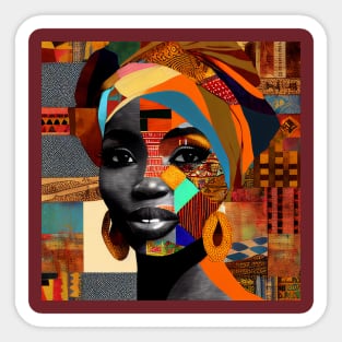 Woman wearing a turban-African Sticker